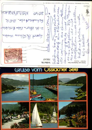 709147 Mehrbild AK Ossiacher See Ossiach Segelboot Strandbad
