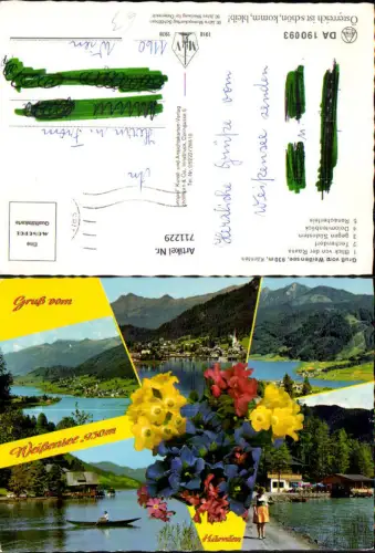 711229 Mehrbild AK Weißensee Weissensee Techendorf Dolomitenblick Ronacherfels Frau Dirndl