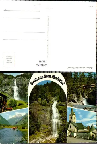 711241 Mehrbild AK Maltatal Wasserfall Kirche Brücke