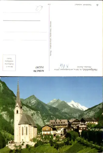 711247 Heiligenblut a. d. Großglockner Hochalpenstraße mit Großglockner u. Kirche