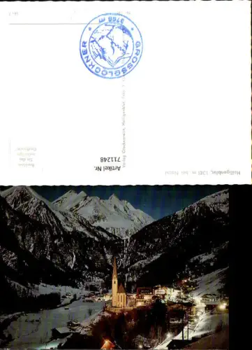 711248 Heiligenblut a. d. Großglockner Hochalpenstraße im Winter b. Nacht