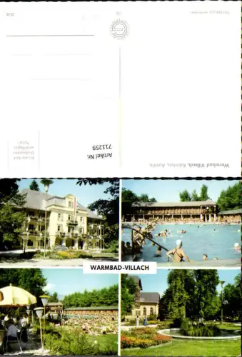 711259 Mehrbild AK Warmbad Villach Freibad Brunnen