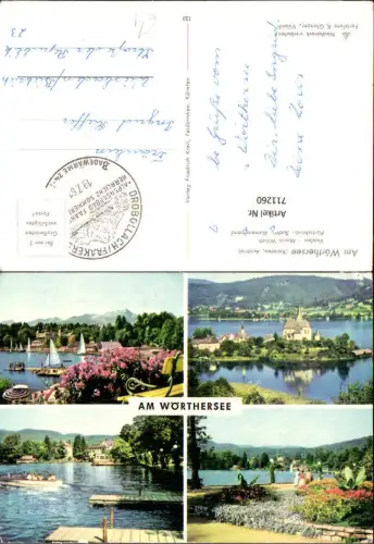 711260 Mehrbild AK Am Wörthersee Velden Maria Wörth Pörtschach Bucht Blumenstrand