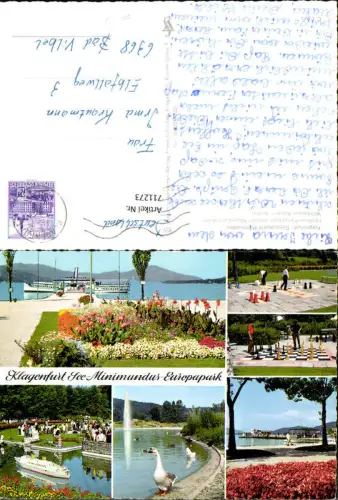 711273 Mehrbild AK Klagenfurt Europapark Minimundus Parkanlage Schiff Dampfer