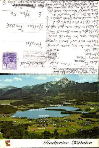 711275 Luftbild Faakersee mit Mittagskogel Egg Oberaichwald Latschach Drobollach