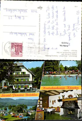 711279 Mehrbild AK Keutschach a. See Camping Brückler Zelte Badestrand