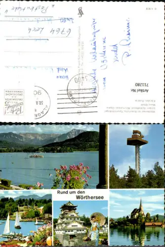 711280 Mehrbild AK Wörthersee Velden Schloßhotel Minimundus Osaka Maria Wörth Pyramidenkogel