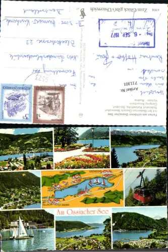 711301 Mehrbild AK Ossiacher See Sattendorf Ossiach Annenheim Seilbahn Gondel Segelboot