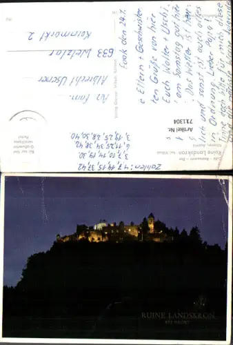 711304 Ruine Landskron b. Villach b. Nacht