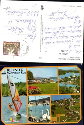 711345 Mehrbild AK Reifnitz a. Wörthersee Schiffsanlegestelle Schwan Luftbild Windsurfen