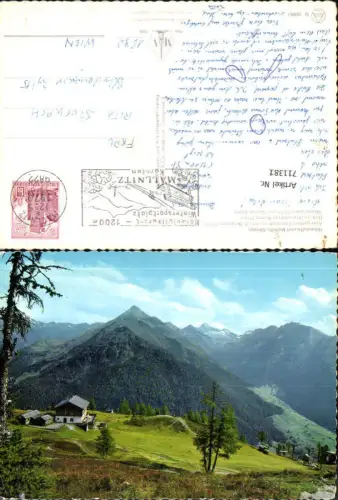 711381 Mallnitz Alpengasthaus Häusleralm a. d. Lift Bergstation Blick ins Dösenertal mit Auernig