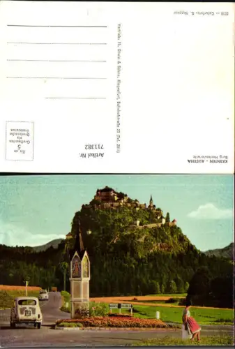 711382 Launsdorf Burg Hochosterwitz Wegkreuz VW Käfer i. Vordergrund