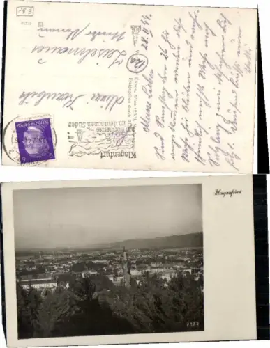 68987,Klagenfurt Totale Fotokarte 1944