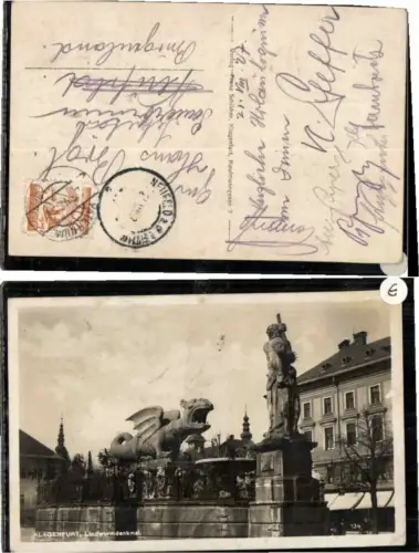 68993,Klagenfurt Lindwurmbrunnen um 1925