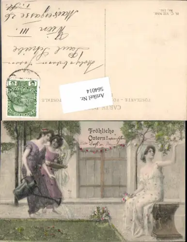 564014,tolle Künstler AK Jugendstil Ostern Frauen pub H. C. Vienne 110