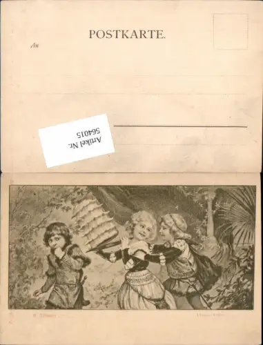 564015,tolle Künstler AK Jugendstil H. Torggler Kinder Torte Geburtstag Blinder Eifer