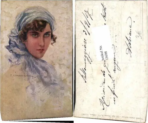 83698,T. Corbella Frau Portrait Künstlerkarte