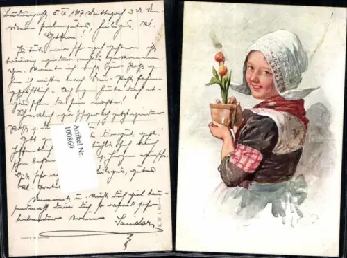100869,Karl Feiertag Mädchen Holländische Tracht B.K.W.I 814-3