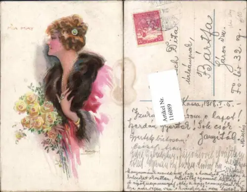 116089,Mia May Frau Glamour Dchöne Frau Mode Fashion Art Nouveau Luis Usabal sign.