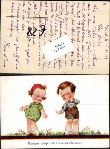 127916,Achille Mauzan unsign. Süsse Kinder m. Blumen