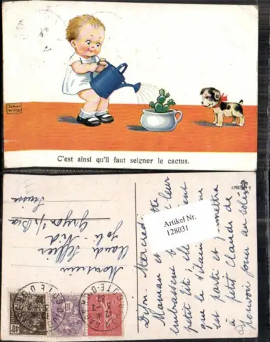 128031,John Wills Willi Scheuermann Hund Junge gießt Kaktus