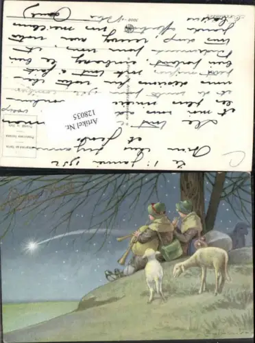 128035,E. Colombo Schafe Hirte Stern von Bethlehem