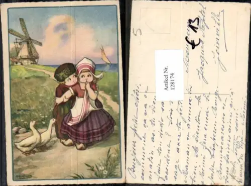 128174,A. Bertiglia Süsse Kinder m. Windmühle Enten