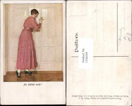 133639,B. Wennerberg Kriegspostkarte Nr 9 Er schläft noch