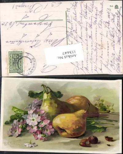 133647,Catharina Klein Birne Haselnuss Haselnüsse Blumen Stillleben