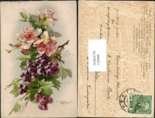 135909,Catharina Klein Weintrauben Trauben Rosen Blumen