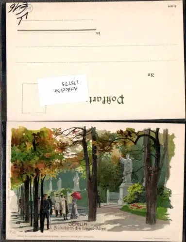 178775,Künstler Litho Heinrich Kley Berlin Blick in d. Sieges Allee pub Velten 501