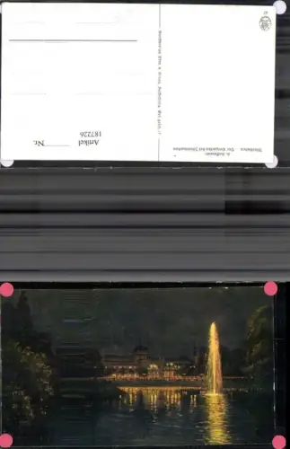 187226,Künstler Ak Heinrich Hoffmann Wiesbaden Der Kurgarten b. Illumination