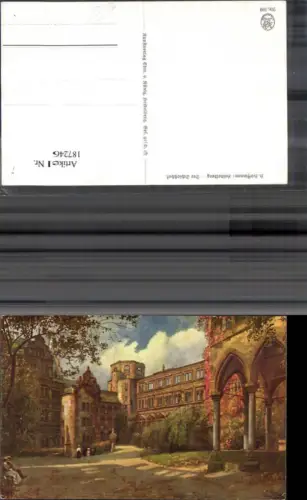 187246,Künstler Ak Heinrich Hoffmann Heidelberg Der Schloßhof