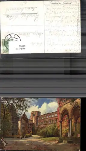 187270,Künstler Ak Heinrich Hoffmann Heidelberg Der Schloßhof