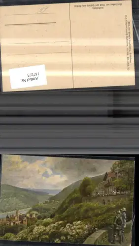 187273,Künstler Ak Heinrich Hoffmann Heidelberg Molkenkur m. Blick a. Schloß u. Neckar