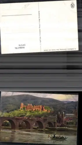 187274,Künstler Ak Heinrich Hoffmann Heidelberg Alte Brücke u. Schloß