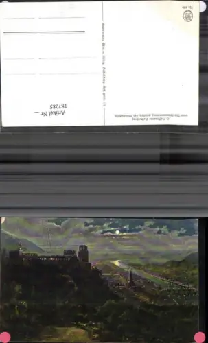 187285,Künstler Ak Heinrich Hoffmann Heidelberg v. Wolfsbrunnenweg gesehen b. Mondschein