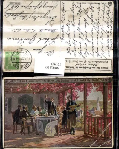 191983,Künstler AK Paul Hey Volksliederkarten 43 Bekränzl m. Laub Mandoline pub Verein Deutschtum Ausland VDA Novolito