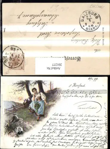 201277,Künstler Litho E. Döcker jun. Tiroler Tracht Österreich Frau m. Hut