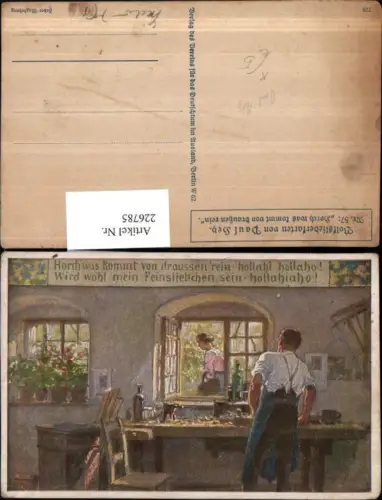 226785,Künstler AK Paul Hey 57 Horch was kommt von draußen rein Mann Fenster pub Verein f. d. Deutschtum i. Ausland VD