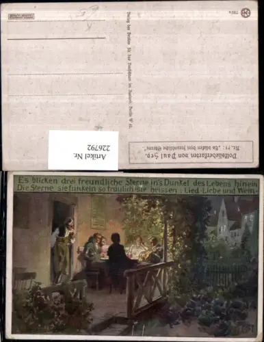 226792,Künstler AK Paul Hey 71 Es blicken drei freundliche Sterne Lied Personen Gitarre pub Verein f. d. Deutschtum i.