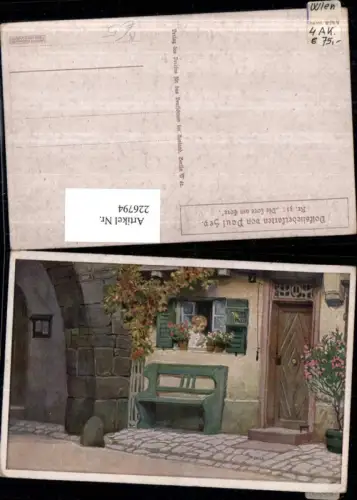 226794,Künstler AK Paul Hey 31 Die Lore a. Tore Lied Fenster Sitzbank pub Verein f. d. Deutschtum i. Ausland VDA Novoli