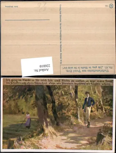 226810,Künstler AK Paul Hey 62 Ich ging im Walde so für mich hin Lied Mann pub Verein f. d. Deutschtum i. Ausland VDA