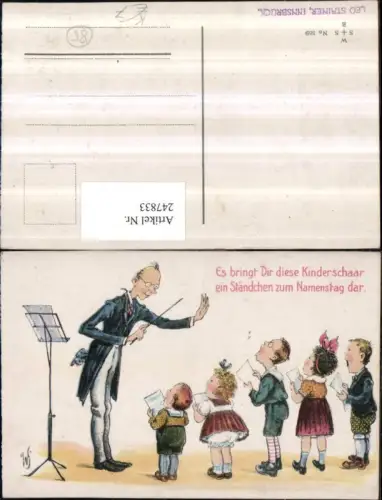 247833,Künstler AK Willi Scheuermann John Wills Es bringt dir diese Kinderschaar ein Ständchen zum Namenstag