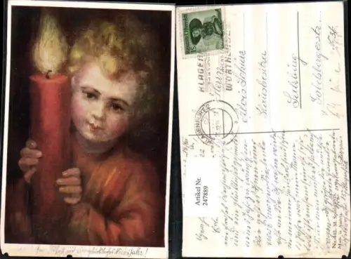 247889,Künstler AK M. Spötl 442 Kind m. Kerze