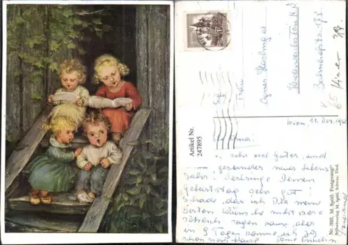 247895,Künstler AK M. Spötl 395 Festgesang Kinder b. Singen