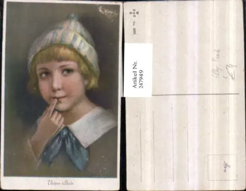 247949,Künstler AK Frank Elly Vaters Stolz Kind m. Haube Portrait