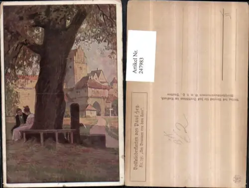 247983,Künstler AK Paul Hey Am Brunnen vor d. Tore Ortsansicht Brunnen pub Verein f. d. Deutschtum im Ausland