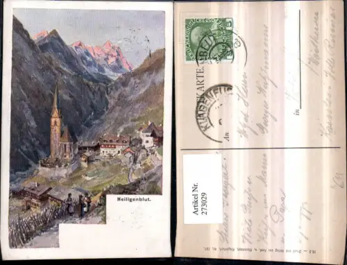 273029,Künstler AK E. T. Compton Heiligenblut Totale Bergkulisse