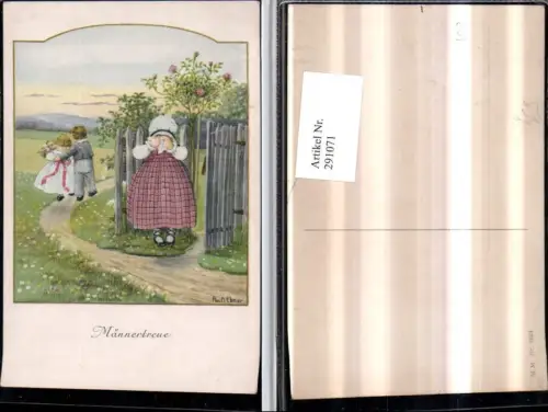 291071,Künstler AK Pauli Ebner Männertreue Liebespaar Mädchen weint pub M. Munk 1263